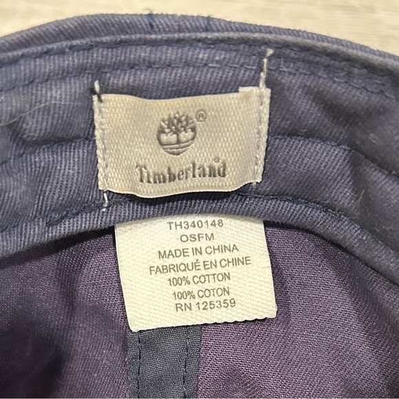 Timberland Cotton Flat Bill Trucker Hat Red Blue Adjustable One Size OSFM - Picture 6 of 9